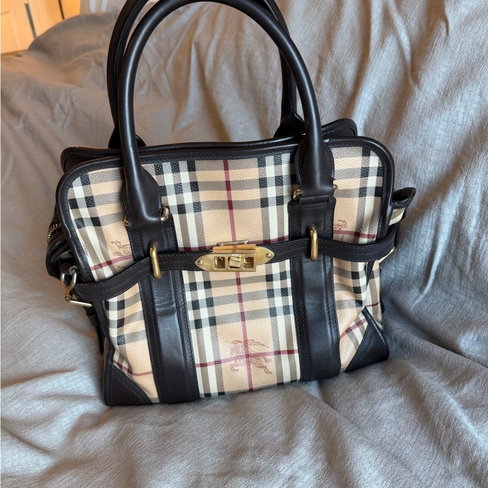 Burberry Haymarket Medium Portrait Minford Tote